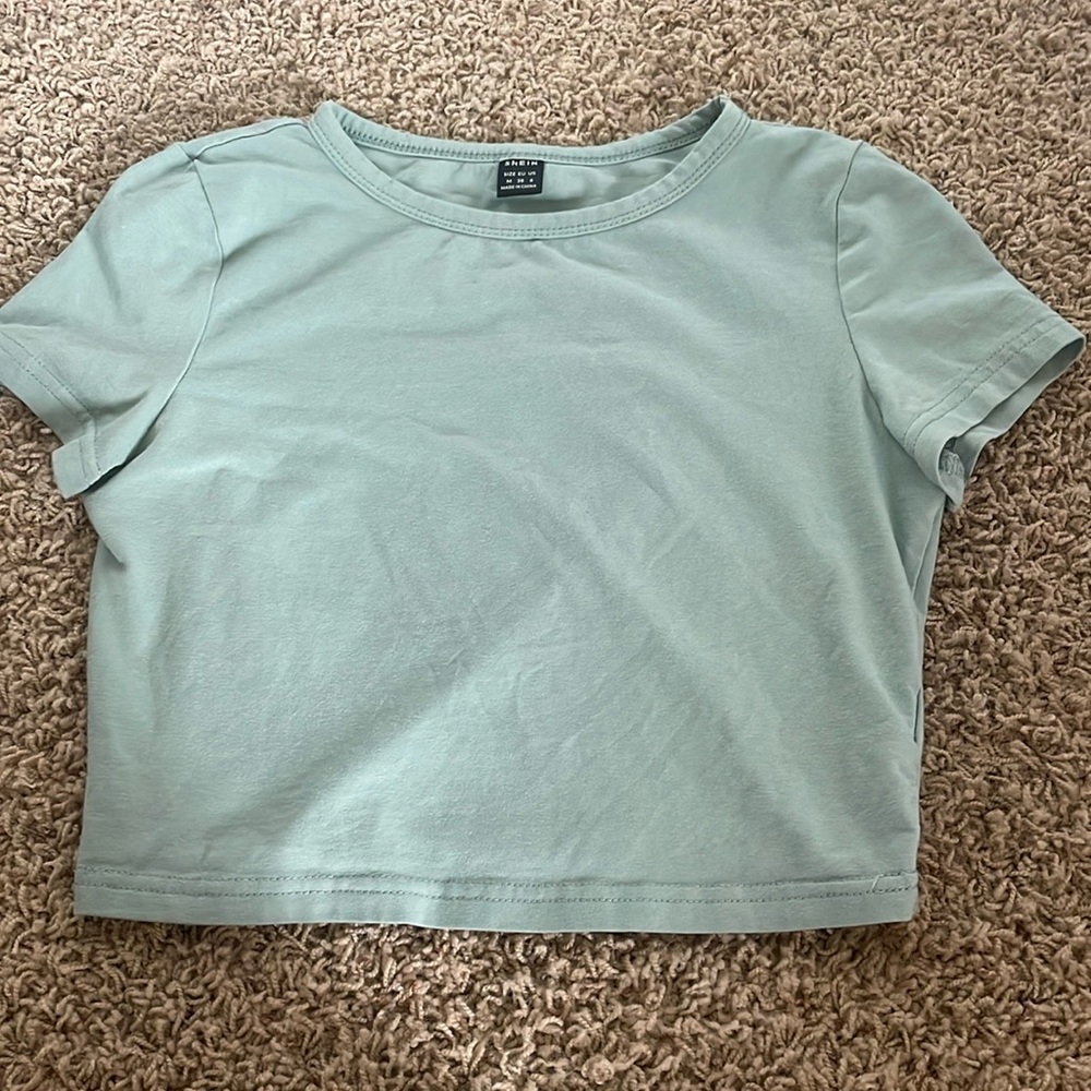 Green shein crop top